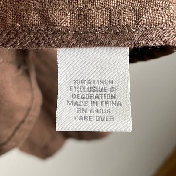 y2k Relativity Brown 100% Linen Utility Jacket Womens M Button Up Lightweight - Picture 6 of 12